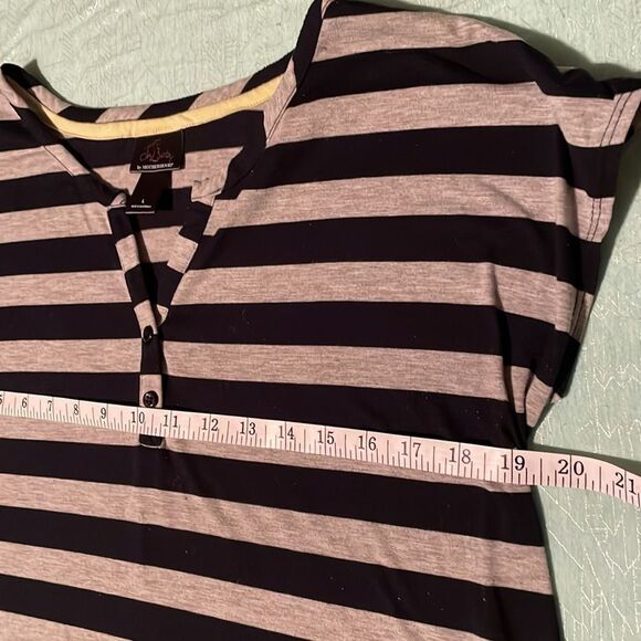 Oh Baby by Motherhood L Maxi Dress Navy & Gray stripe dolman sleeve - Picture 7 of 11